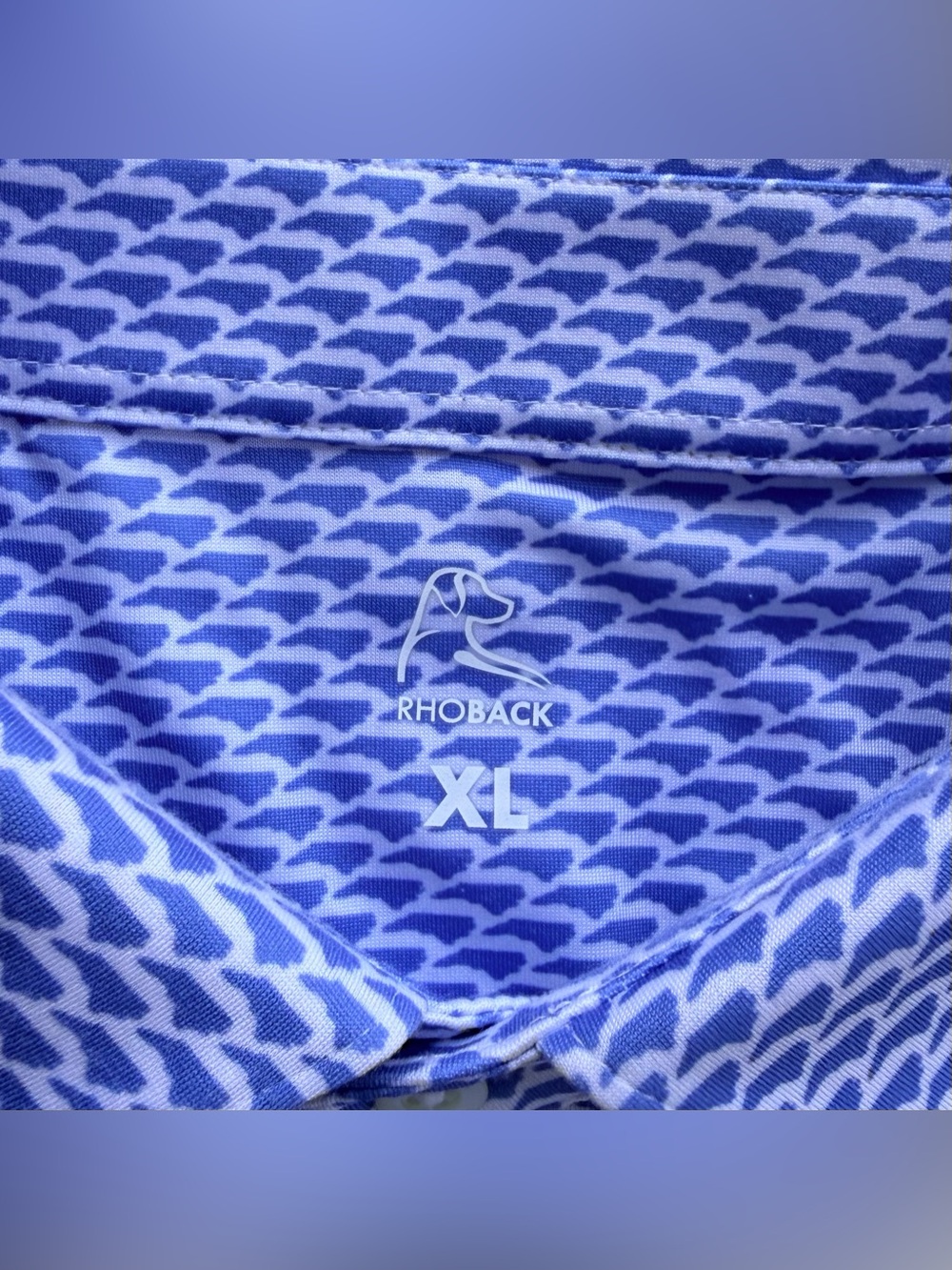Rhoback Golf Polo Shirt XL  All Over Print Stretch - Picture 4 of 7